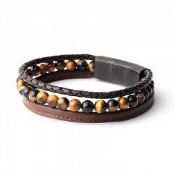 Bracelet Homme Triple Brown...