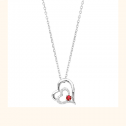 Collier Coeur Argent -...