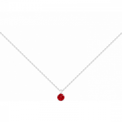 Collier Argent Rouge -...