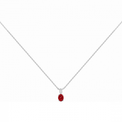 Collier Argent Rouge -...