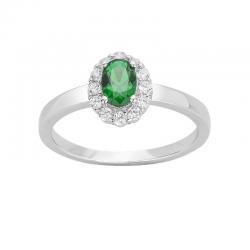 Bague Argent Verte Femme -...