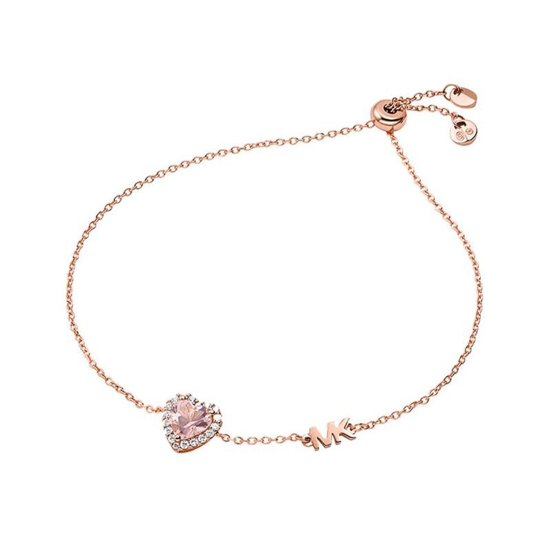 Bracelet Michael Kors cœur en argent 925 plaqué or rose avec zircones – MKC1518A2791