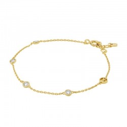 Bracelet Michael Kors Doré en Argent Zircon et Logo MK - MKC1716CZ710