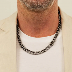 Collier Homme Boss Double B Absolute Acier|1580744