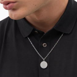 Collier Homme Boss Bijoux Double B Coin Argent | 1580761