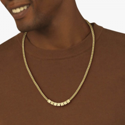 Collier Lacoste cubes dorés | 2040524