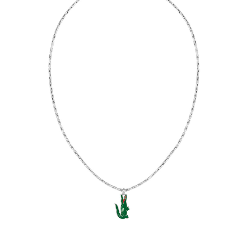 Collier Lacoste Arthor acier inoxydable crocodile vert | 2040228