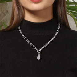 Collier Acier Gris Cristaux Rose  | 2040553