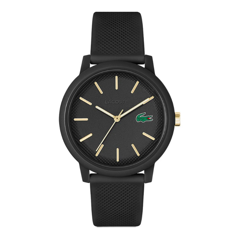 Montre Silicone Homme Lacoste 12.12 Noir et Doré  | 2011233