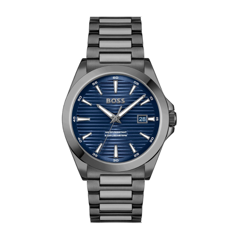 Montre Homme Boss Strike Anthracite Bleu | 1514175
