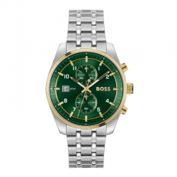 Montre Homme Boss Skytraveller Acier Vert Doré | 1514195