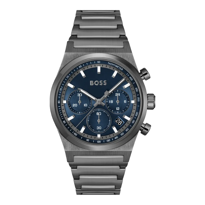 Montre Homme Boss Candor Chrono Anthracite Bleu | 1514223
