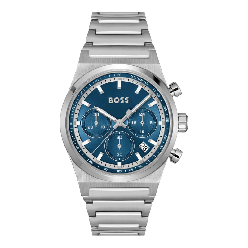Montre Homme Boss Candor Chrono Acier Bleu | 1514250