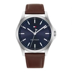 Montre Homme Hilfiger Bruce Cuir Marron Bleu | 1710669