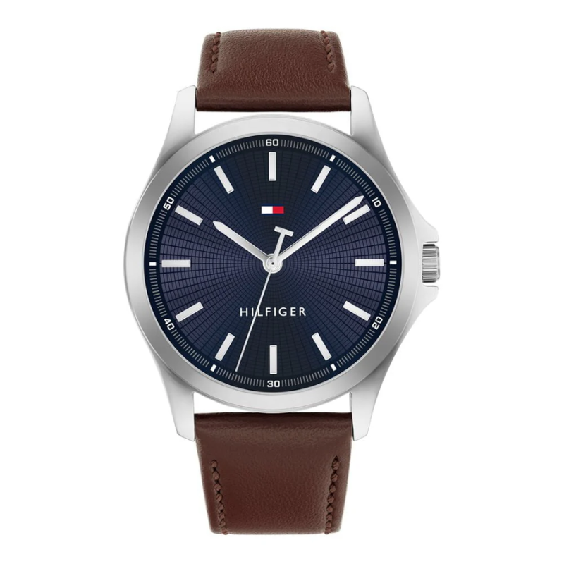 Montre Homme Hilfiger Bruce Cuir Marron Bleu | 1710669