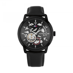Montre Homme Tommy Hilfiger Henry Auto Cuir Noir | 1710659