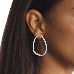 Boucles d'oreilles Calvin Klein Elongated Drops Argenté | 35000450