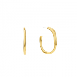 Demi Créoles Calvin Klein Sculptural Elemental Doré | 35000644