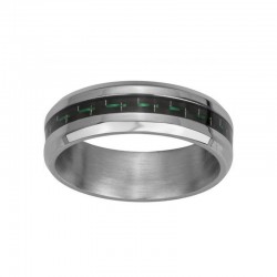 Bague acier carbone vert –...